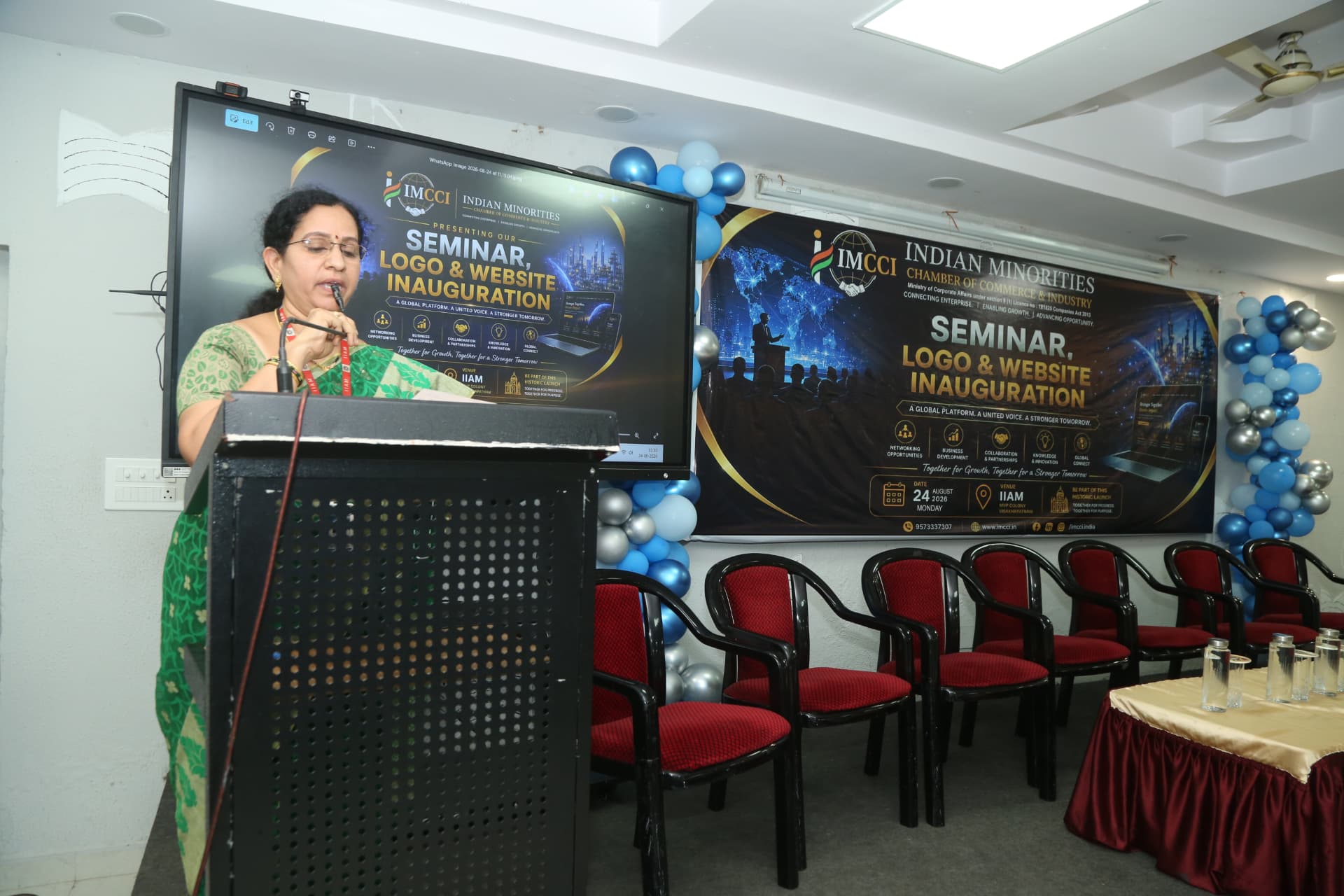 Guest speaker addressing the IMCCI logo and website inauguration