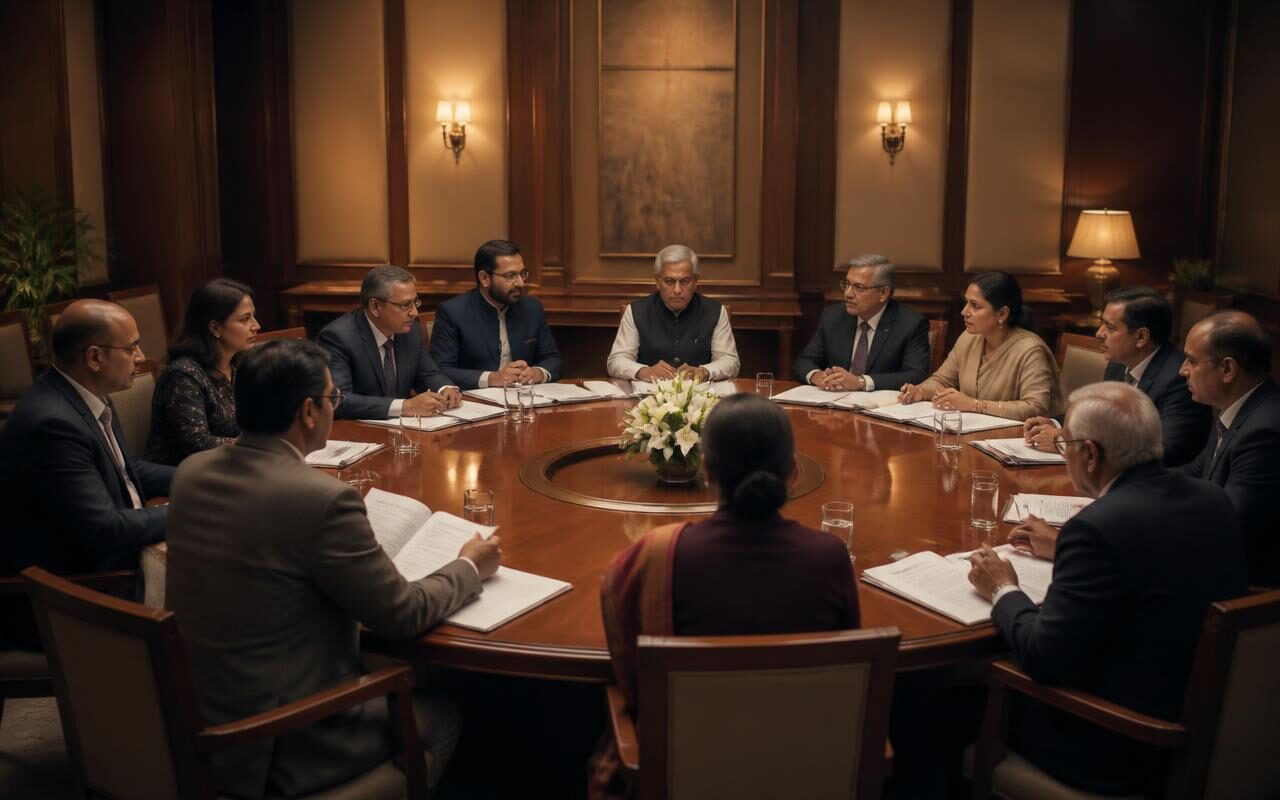 Business leaders and institutional representatives at a formal policy roundtable