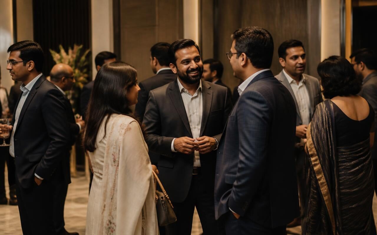 Indian entrepreneurs and professionals in conversation at an IMCCI networking gathering