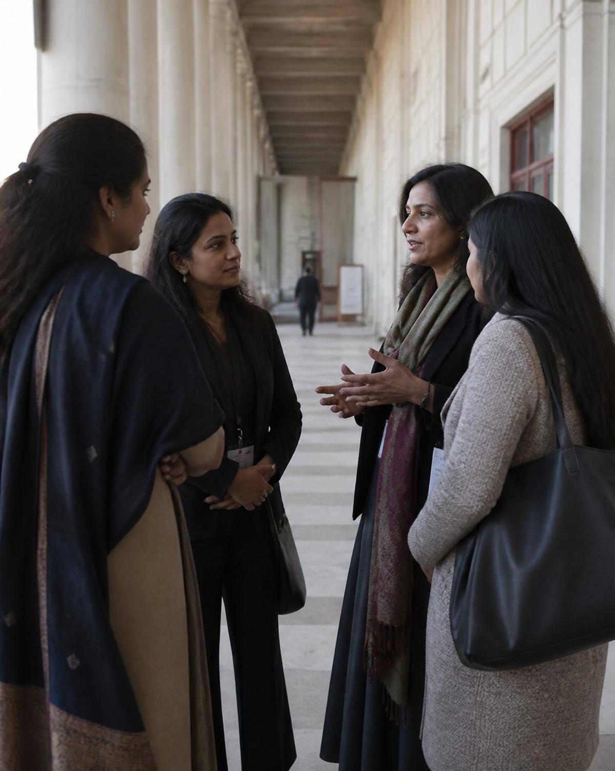Indian women entrepreneurs in conversation during a chamber delegation